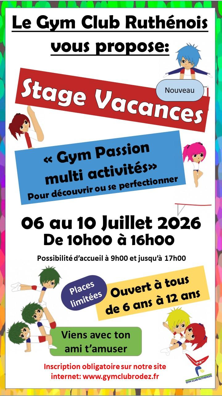Stage vacances juillet